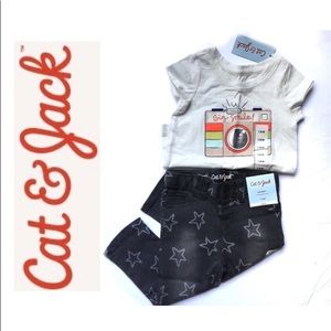 Cat & Jack 🐢 Bundle Shirt & Jean Size: 18 mnth